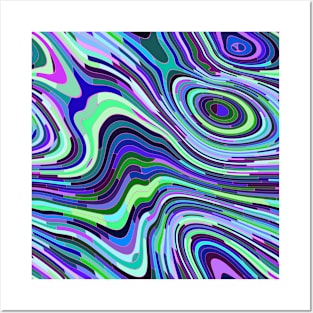 Blue Green and Purple Abstract Posters and Art